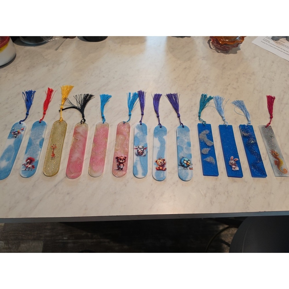 HANDMADE, personalized Resin Bookmark You Choose Your Color